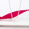 Designer Charm Carter One Diamond Necklace V Gold Plated 18k Single Small Round Cake Frisbee Simple Pendant