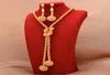 Серьги Ожерелье 24K Африканские золотые ювелирные изделия для женщин для женского кольца бусинки Дубай свадебные подарки Свадебные воротнички набор ювелирных изделий1891208