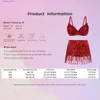 Sexy Skirt Fringe Tassel Skirts y Bra Set for Women Shiny Belly Dance Come Stage Show Performance Competition Rave Dance Outfit Club L410