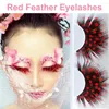 False Eyelashes 1Pair 3D Colorful Fake Lashes Soft Fluffy Artificial Colored Feather Extension Halloween Cosplay Makeup