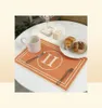 2022 Designer Placemat Fashion Brand Table Mat Imitation Water Luxury Dining Table Decoration Antifouling Coaster Natecloth Home1572345