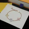 luxury 3-color integrated small flower designer bracelet women stainless steel silver gold plate crystal charm bracelets fine jewelry woman birthday daily gift