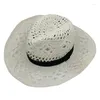 サンバイザーのためのベレー帽のファッションウエスタンカウガール折りたたむ可能なカウボーイサンシェードストローメンズレディースアウトドアガーデニング