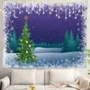 TapestryDecorated Tree Wall Tapestries With Christmas Lights and Gifts Wall Hanging Large Tapestry Polyester för sovsal vardagsrummet R0411