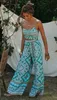 Teelynn Wideleg Pants and Crop Top Suit Beach Böhmen Bomull Womens Summer Two Pieces Set Ladies Boho Floral Suits Casual 240402