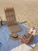 Rattan Tatami Portable Recliner: Folding Beach Wicker Cane Bamboo Lounger Pool Chaise Sun Bed Foldbar Camp Deck ryggstöd