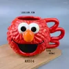 Tasses Lukisan Tangan Kreatif Lucu 3d Burung Cangkir teh Keramik Kopi Gagang Tidak Beraturan Susu Kantor Hadiah