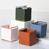 Nordic Ins Pu Cosmetics Storage Box Remote Control Key Sundries Desktop Storage Organizer Cosmetic Brush Holder Home Decor