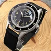 腕時計タンドリオヴィンテージ50 fathomsダイバーメカニカルメンズNH35 PT5000オレンジハンドブラストシェルドームサファイアクリスタル