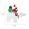Party Decoration 6FT Christmas Outdoor Inflatable Bear With Santa Claus For The Garden Indoor Decor Gift Year