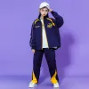 Boys Hip Hop Baseball Jacket Street Dance Pants Girls Sliose Coat Sude Set Set di vestiti per bambini Costumi jazz per bambini