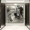 Vintage Abstract Par Horse Running Horse Animal Art Affisch Canvas Måla väggkonsttryck Bild för vardagsrumsheminredning