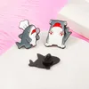 Gdhy schattige schapenhaai email pinnen maken een wens geit tijger shark walvis dierenbroche aangepaste reversbadge voor kinderen sieraden cadeau