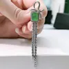 Boucles d'oreilles en peluche 925 Sterling Silver Emerald Bowkknot Tassel Fine Jewelry Party Birthday Gift Wholesale