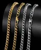 Hip Hop Cuban Link Naszyjnik 18K Real Gold Stated Stali Stal Metal Naszyjnik dla mężczyzn 4 mm 6 mm 8mm3088297