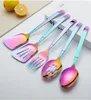 Ensembles de vaisselle en acier inoxydable Voleille en or Spoon and Fork Set Supplies Supplies Afternoon TEA DESSERT CAKE PLATTER