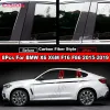 Bilfönsterdörr Column Center B C Pillars Post Cover Trim för BMW X6 X6M F16 F86 2015-2019 Glossy Black Mirror Effect PC Sticker