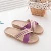 Slippers Summer Women Anti-slip Linen Home Indoor Open Toe Flat Shoes Beach Flip Flop House Zapatillas Mujer