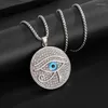 Pendant Necklaces Hip Hop Zircon Eye Of Horus Necklace Men's Blue Evil Personalized Fashion Women's Jewelry Accessories