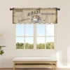 Coffee Retro Style Cappuccino Kitchen Small Window Curtain Tulle Sheer Short Curtain Bedroom Living Room Home Decor Voile Drapes