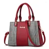 Shoulder Bags 2024 Ladies Office Handbag Fashion Bag Houndstooth Stitching Womens Messenger Wild Female Purses