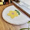 Carpets Semicircle Floor Mat Boho Flower Cartoon Panda Pattern Thick Door Water Absorption Non-slip Bathroom Rugs For Bedroom