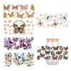 Gift Wrap Butterfly Cartoon Animals Design Pattern UV DTF Transfer Sticker Waterproof Transfers Decals For 16oz Glass Cup Stickers