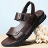 Сандалии кожа мужская воздушная подушка против Slip Beach Sandalias Hombre de Cuero Para Sandalen Herren