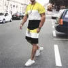 Summer Beach Shorts 3D Casual Mens Tshirt Sets Sportswear dla mężczyzn o dużym ubraniu z krótkim rękawem Mężczyźni 240403