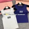 Summer Slim Knit Vest Designer Letters Jacquard Knit Camisole Organza Sticked Vest Women Tank Tops Tanks Tees