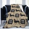 Ultra miękki koc z nadrukiem 3D wzór psów Dachshund przytulny pluszowy mikrofiber koc sherpa ciepły rozmyty rzut koce na sofę do łóżka