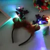 LED Christmas Rolder Opasek renifery światła opaska Luminous Flush Hair Hoop Kostium imprezowy