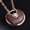 High End Designer Halsband Carter Nytt amuletthalsband för kvinnor 18K Rose Gold White Fritillaria Pendant Simple and Elegant Light Luxury Original 1: 1 Med Real Logo