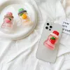 Ins Korean Cute 3D Fruit Drink Butelka Griptok leniwy wspornik na iPhone 14 13 Samsung Universal Phone Holder Stand Tok Grip Tok