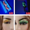 Pestañas postizas con fluorescencia de color con lentejuelas pestañas postizas coloridas pestañas a granel maquillaje dramático maquillaje de pestañas falsas