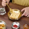 Tigelas de tigelas de ouro criativo de aço inoxidável Salada de frutas de queijo placa sobremesa utensílios de mesa de mesa de mesa de armazenamento mistura