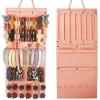 Hanging Hair Claws Clip Storage Pink Organizer for Women Girls Felt Headbands Display Hairpin Sunglasses Accessories Holder Bag