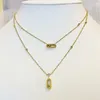 Colliers de pendentif Gold Crystal Double-couche délicat pour femme pendentifs Collier de cou collier bijoux Gift Mujer Moda