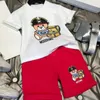 90-160cm Luxury Designer Clothing Set Children T-shirt Little Pirate Bear Camel Alphabet Abbreviations Fashion British Fashion Brand Summer Children