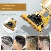 Trimmers T9 USB elektryczny salon Salon Salon Clippers ładowna maszyna do cięcia włosów profesjonalny mężczyzna Złote czarne włosy Trimmer A3