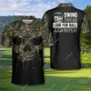 Jumeast attrape votre balle Nous allons golf sur le crâne camouflage hommes polo swing jure look for ball répéter les vêtements d'horreur