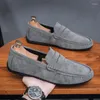 Casual Shoes Brand Spring Summer Sell Moccasins Men loafers High Quality äkta läderlägenheter Lättkörning 2024