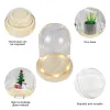 Glas Dom Holzbasis mit LED Light Birthday Gift Schlafzimmer Dekor DIY Landschaft Vase Trockener Blütenglasabdeckungsbehälter
