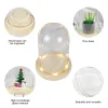 Glass Flower Cover Cloche Bell Jar Dome Wooden Base DIY Everlasting Flower Glass Cover Desktop Ornaments Vases Container Holder