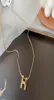 Placage 18K sur la lettre de mode en acier en titane H Collier de clavicule Collier Tempérament Collier pour femmes4512167