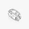 S925 Sterling Silver Rings Moving Diamond Hoge kwaliteit Holiday Party Sieraden Franse luxe sieraden Move Link Series 240408