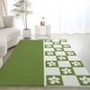 Pastoral Style Carpets for Living Room Checkerboard Bedroom Decor Bedside Carpet Home Study Floor Mat Large Area green Plush Rug