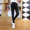 Non Mainstream Pants for Men, Trendy and Slim Fitting Korean Style Long Pants with Chains, Handsome Men's Tight Fitting Fashionable Jeans