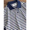 American Style Soul Men's Summer Lapel Pure Cotton T-shirt Casual Sports Fiess Blue and White Rands Short Sleeved Polo Shirt