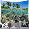 Hanging Wandteppiche Seel am Meer Wandtee Wall Marine Life Party Wohnheimdekorationen Hintergrund Tropischer Fisch Hanging Vorhang Schlafzimmer Wohnzimmer R0411